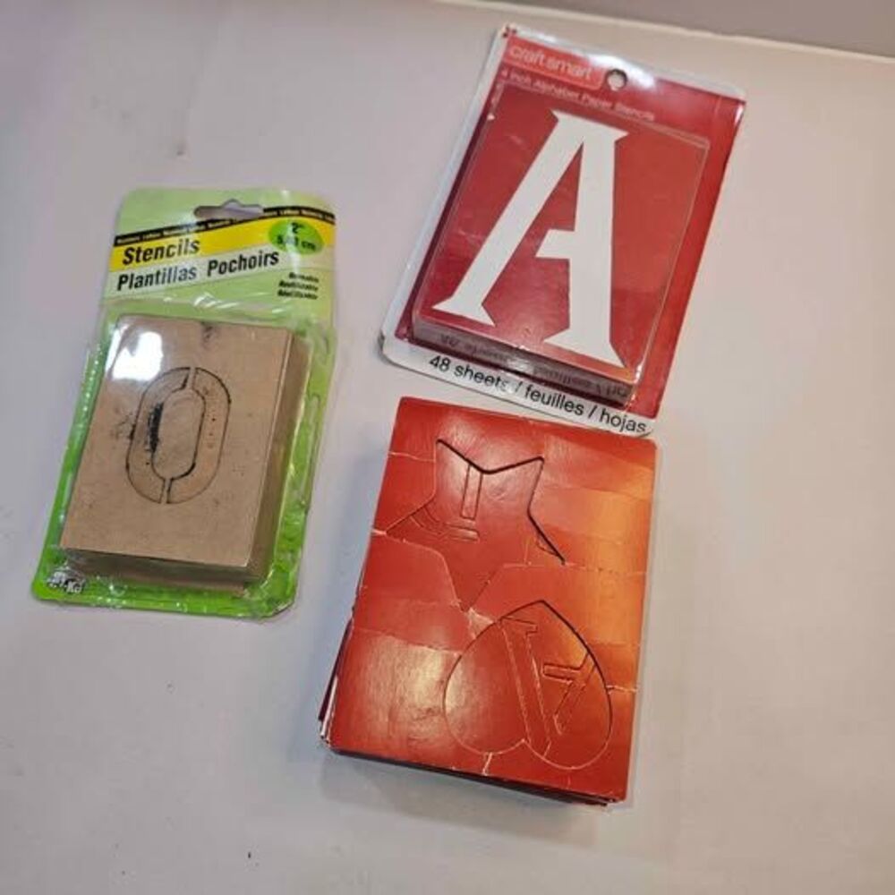 Craft Smart 4" Alphabet Paper Stencils & 2" Number Stencils Lot